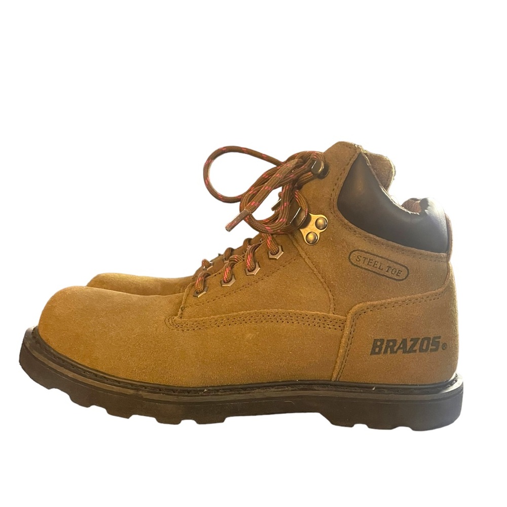Brazos Womens Steel Toe Boots Ankle Pink 9B
